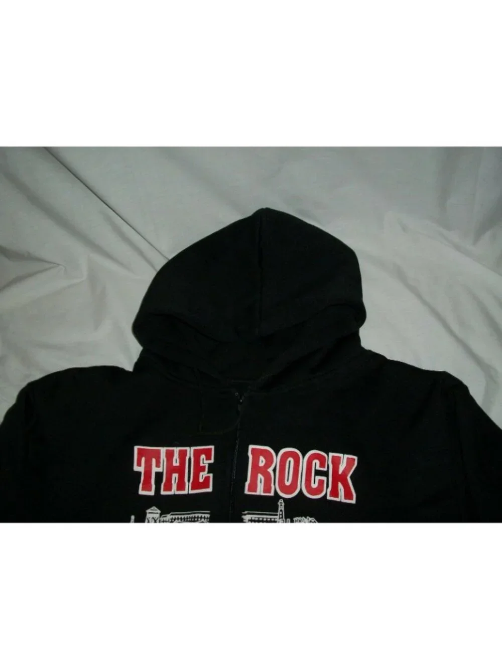 The Rock Alcatraz Men's Sweatshirt Black Size XL San Francisco Zipper Hooded